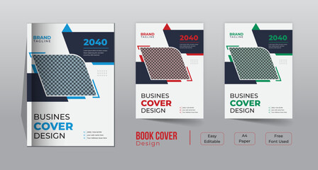 Corporate business book cover template design, Annual business report brochure design, Leaflet presentation, annual report, book cover templates and layout in A4 size