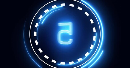 Neon bright glowing countdown timer from 10 to 0.
Images of digital, science fiction, near future, etc.