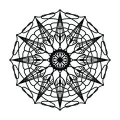 Obraz premium Black mandala, luxury ornamental mandala design background, mandala design, Mandala pattern Coloring book Art wallpaper design, tile pattern, greeting card, Black and White Mandala 