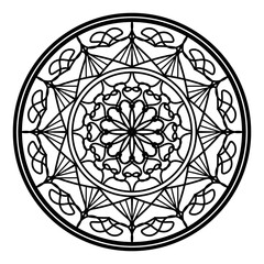 Fototapeta premium Black mandala, luxury ornamental mandala design background, mandala design, Mandala pattern Coloring book Art wallpaper design, tile pattern, greeting card, Black and White Mandala 