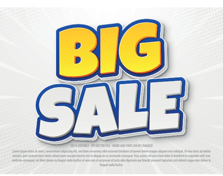 Big sale bold 3d style editable text effect