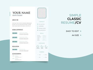 Resume template. CV professional or designer jobs resumes. Work in best corporate. Professional job hiring list, business work hr interview document vector illustration