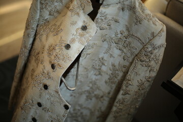 Bangalore, India 9th September 2022: Sherwani and mojadi. Indian Groom Attire. Wedding Sherwani....