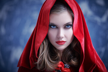 sorceress in red cloak