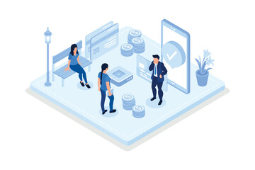 Personal finance concept, isometric vector modern illustration