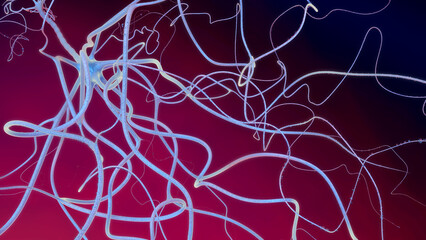 close up view of a single neuron cell inside of a human brain