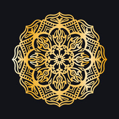 Bunga Mandala. Elemen dekoratif Vintage. Pola Oriental, ilustrasi vektor. Islam, Arab, India, Turki, Pakistan, Cina, motif Ottoman