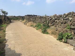 stone wall road