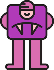 funny cartoon monster character icon