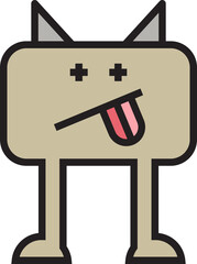 funny cartoon monster character icon