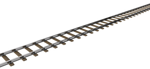 Railway track. 3D rendering illustration.