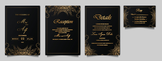 luxury Elegant wedding invitation design set