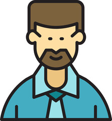 Obraz premium beard man character avatar illustration