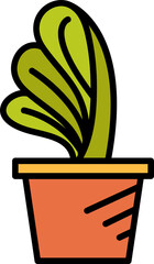 houseplant in plant pot icon illustration