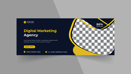 Digital marketing social media cover template design for online marketing