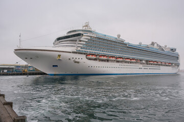 Princess cruiseship or cruise ship liner Ruby San Diego terminal for Mexican Riviera cruising with...