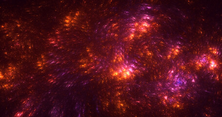 3D rendering abstract multicolor fractal light background