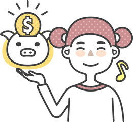 Children develop the habit of saving money