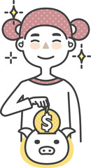 Children develop the habit of saving money