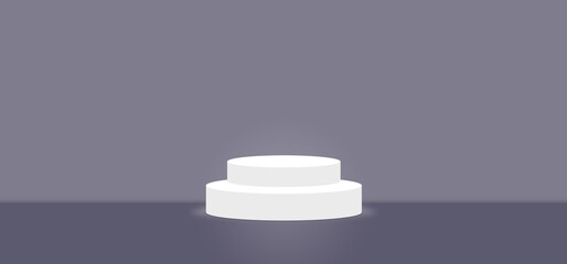 Lilac Gray color abstract with stage podium display platform, modern studio, wall scene fashion, stage podium scene with for Award Ceremony and colorful presentation simple art spotlight summer banner