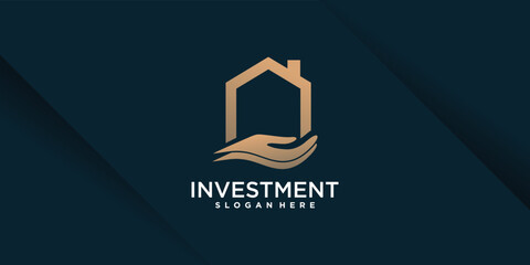Home investment logo design with modern creative concept