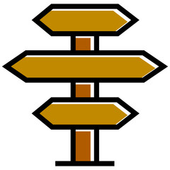 wooden street signage and signpost icon