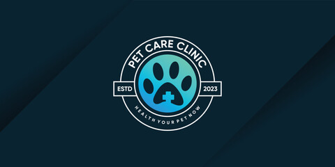 Pet care logo design with creative unique concept