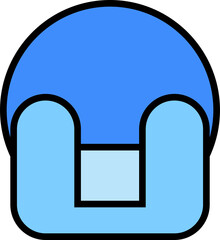 blue sofa icon illustration