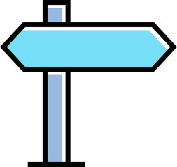 blue street signage and signpost icon illustration