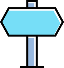 blue street signage and signpost icon illustration