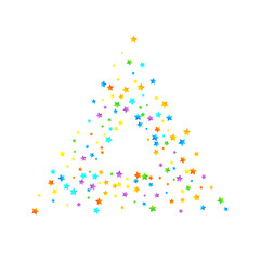 Rainbow Festive Confetti. Carnival Star Falling.