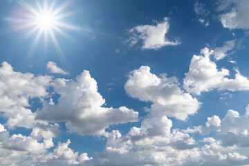 Naklejka na ściany i meble Beautiful blue sky with clouds in the claer day.