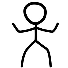 cute stick man cartoon icon
