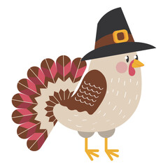 thanksgiving turkey with pilgrim hat