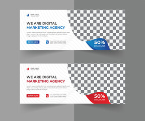 Digital marketing agency social media cover template design 