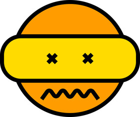 yellow robot head avatar illustration