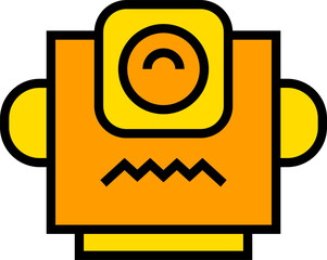 yellow robot head avatar illustration