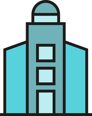 office building and apartment icon illustration