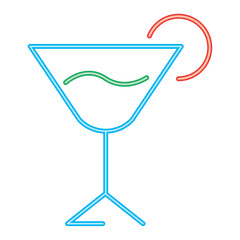 cokctail cup neon style