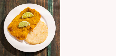 Breaded fish fillet - Traditional Colombian food