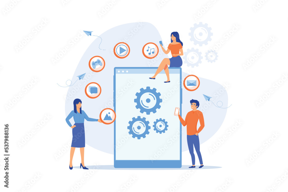 Poster seo, website, software development. app optimization, programming. web designers, programmers cartoo