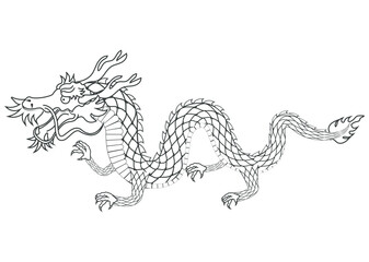 asian dragon beast drawing