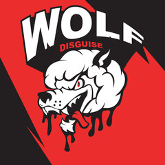 WOLF MASCOT FOR ESPORT LOGO TEMPLATE VECTOR ILLUSTRATION