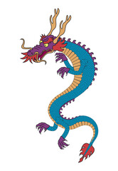 blue asian dragon beast