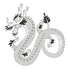 asian dragon beast sketch