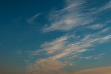 Fototapeta premium Blue cloudy sky background. Nature background for design purpose and sky swap.