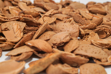 Almond shells used for snacks and many other products