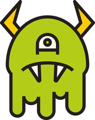 cute and funny monster character illustration