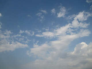 Fototapeta na wymiar White clouds sky during the day