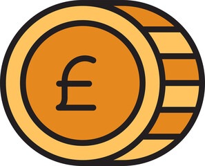 pound coin icon illustration